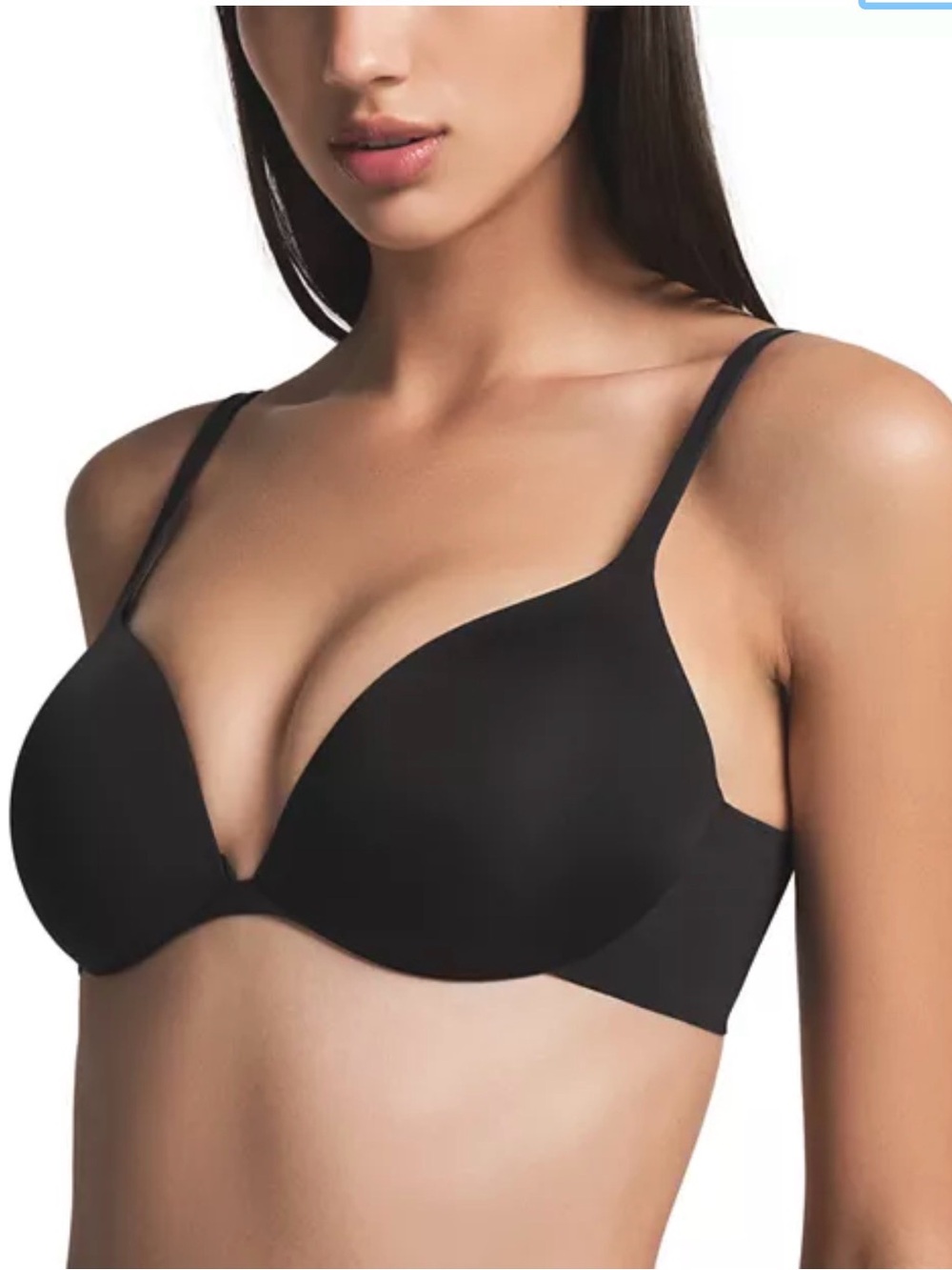 NWT SKIMS Ultimate Plunge Push Up Bra Onyx Black Smooth Lift 34D